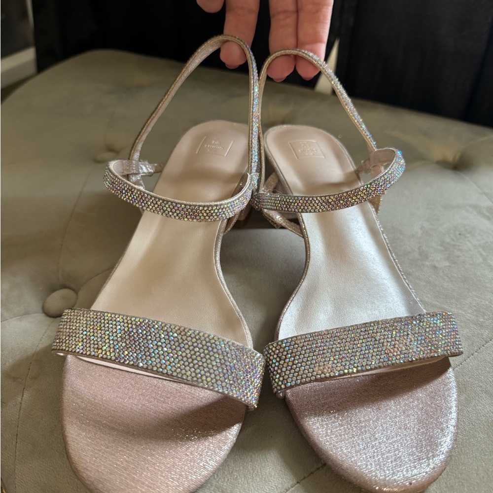 Sparkly Rhinestone Strap Sandals - Picture 2 of 8